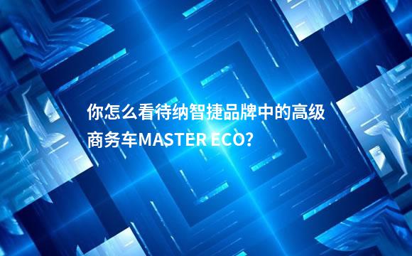 你怎么看待纳智捷品牌中的高级商务车MASTER ECO？
